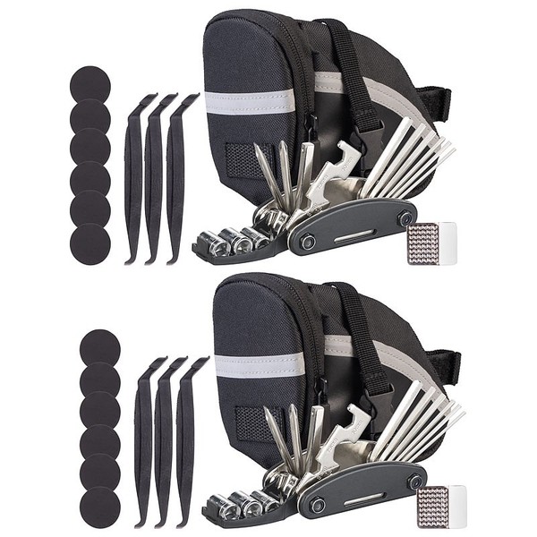 Semptec 2Er-Set 16In1-Fahrrad-Multitool-Werkzeug, Reifen-Reparatur-Set, Tasche-image