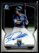 2023 Bowman Chrome Prospect Autographs Hayden Dunhurst Auto Kansas City Royals