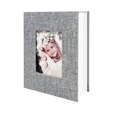 HenPisen Photo Album 4x6 100 Pockets, Linen Cover Top 100 Grey