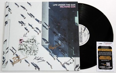 MILITARIE GUN SIGNED LIFE UNDER THE GUN LP VINYL RECORD ALBUM AUTOGRAPH JSA COA