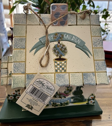VINTAGE KATHY HATCH HANDPAINTED SPRING TOPIARY GARDEN BIRDHOUSE INDOOR /OUTDOOR - Picture 7 of 12