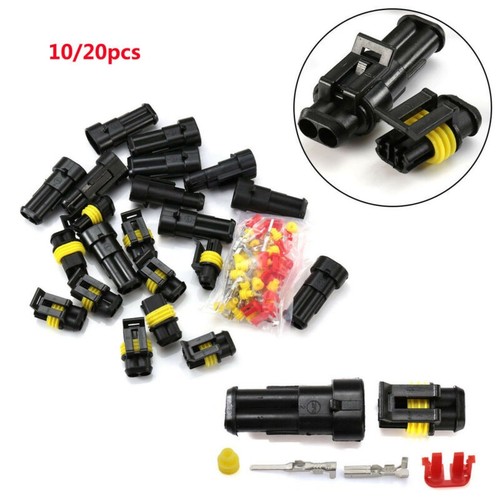 10pcs 2Pin Way Car Auto Waterproof Electrical Connector-Plug Socket Wire Kit - Picture 22 of 24