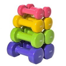 HOMCOM Set Pesi da Palestra con Design Esagonale in Acciaio e PU Multicolore