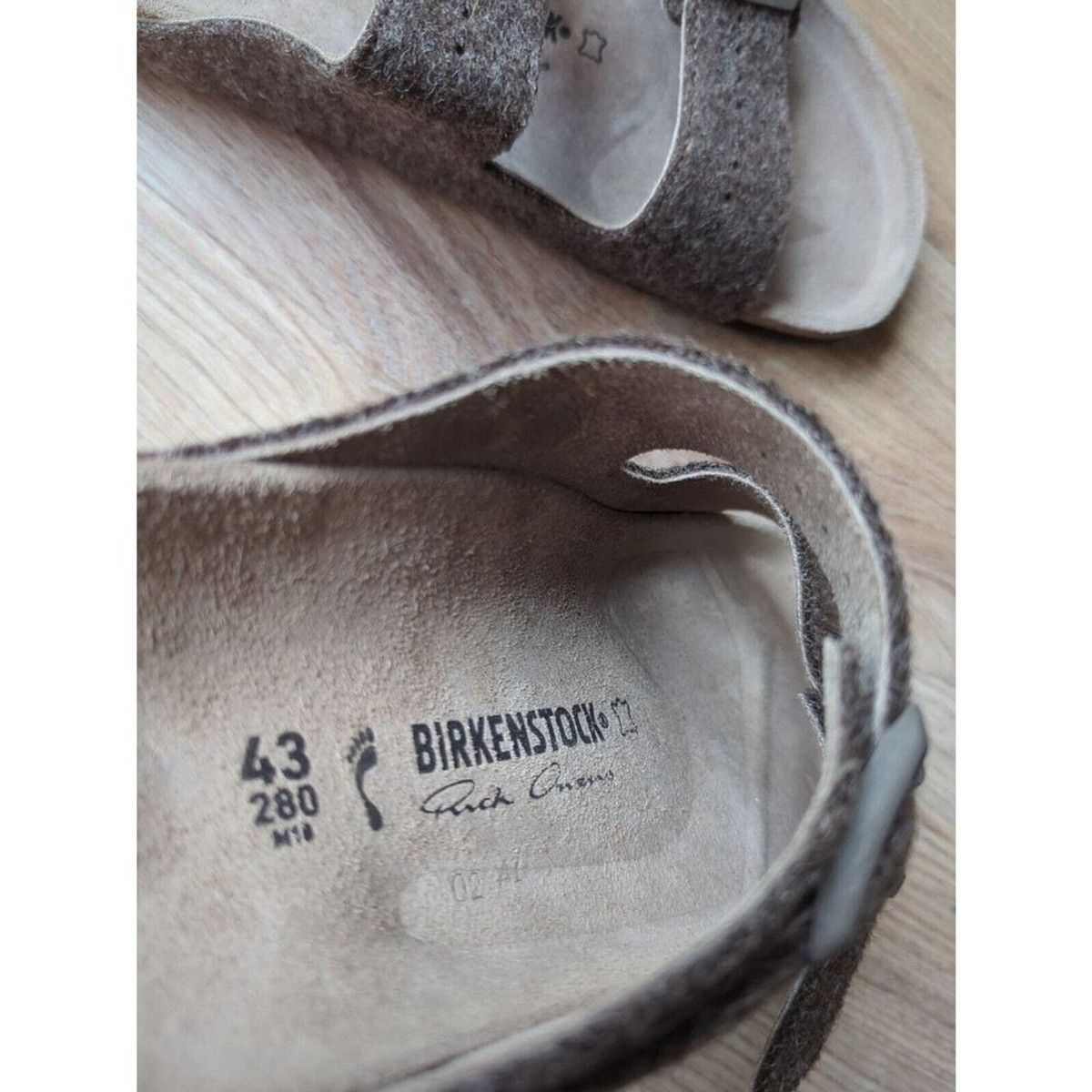 Rick Owens x Birkenstock Arizona Army Felt Sandals EU 43 Mens 10