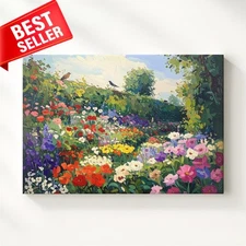 Vertical Garden Bloom Klimt Canvas Inspired Textured Richly What Joy Wall Art