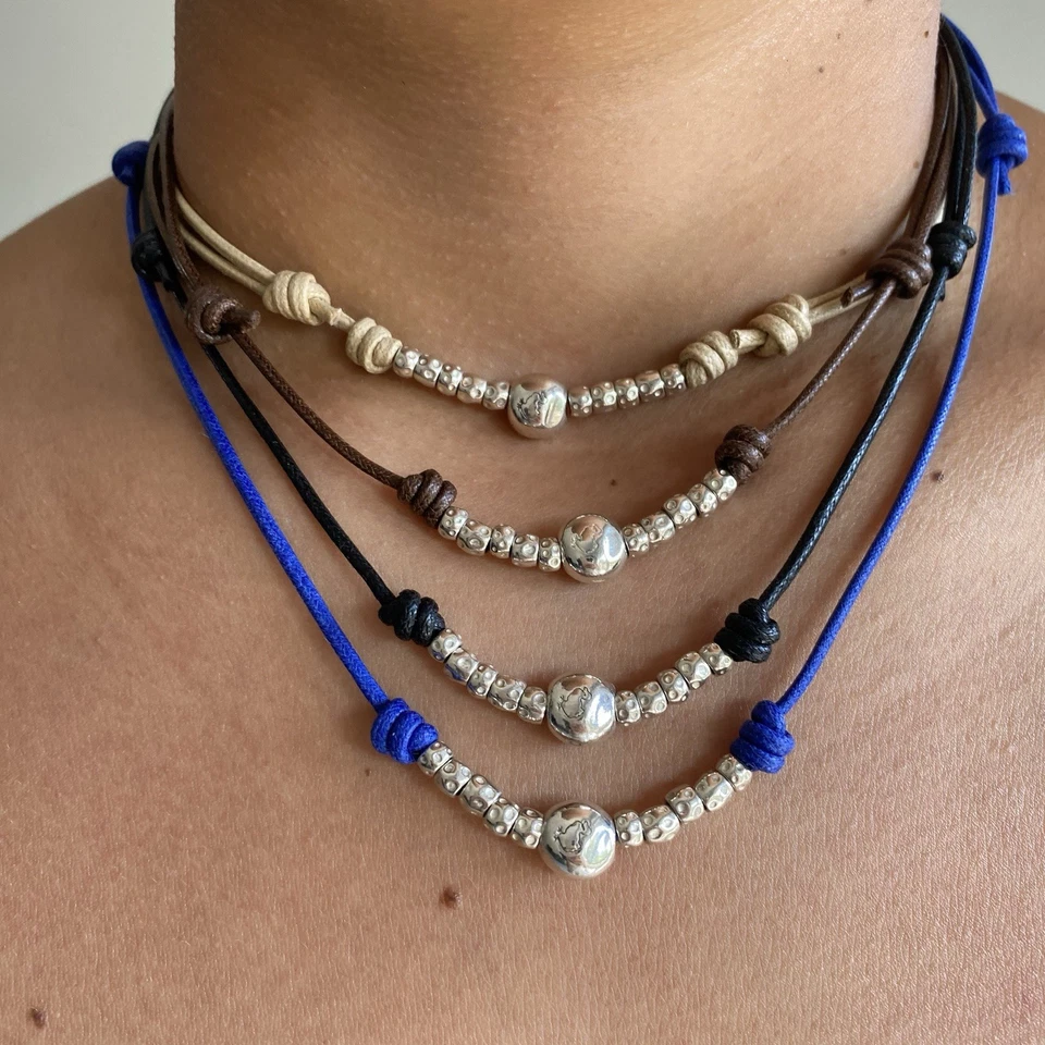 Dodo Pomellato 1 Collana Maxi Pepita Granelli Argento Unisex Originale - Immagine 2 di 4