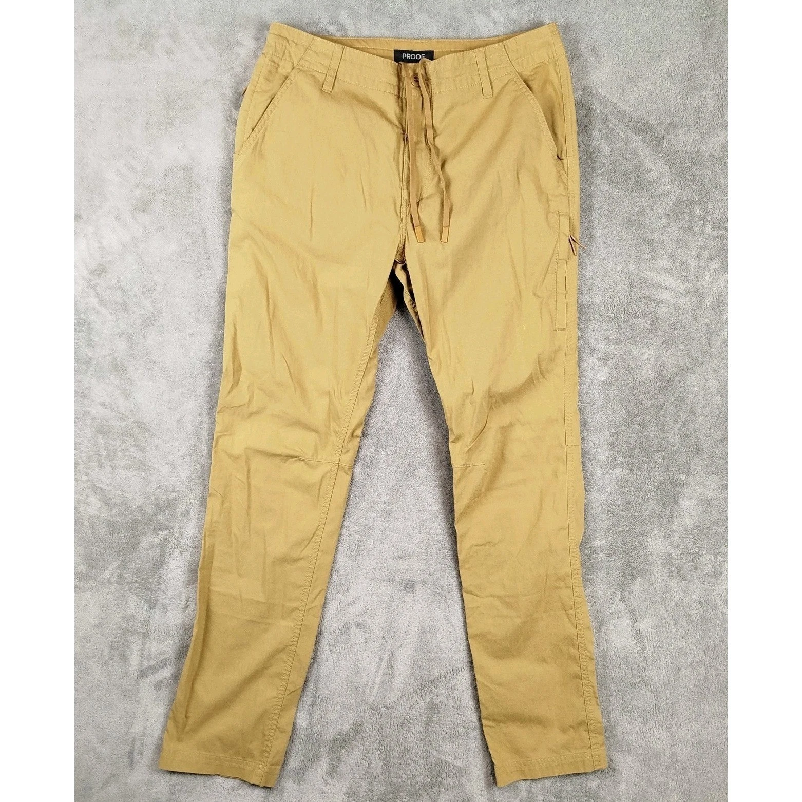 Proof Huckberry Hiking Chino Pants Men 32x32 Tapered Gold Outdoor Lightweight