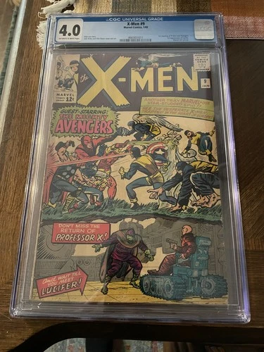 Vintage Comic X-Men #9 Guest starring The Avengers CGC 4.0 1965
