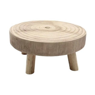 Pflanzenständer aus Holz, rund, für drinnen und draußen, Aufsteller, Blumentopf