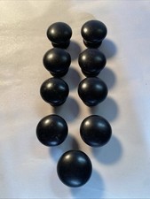 Vintage Lot of 9- Black Wooden Mushroom Knobs Pulls Handles 1.5" Wide No Screws