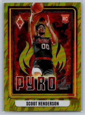 2023-24 Panini Phoenix #12 Scoot Henderson Pyro Yellow #/35
