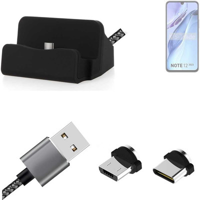 Ladestation für Infinix Note 12 2023 + USB-Typ C u. Micro-USB-Adapter