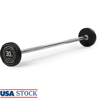 Rubber Coated Weight Barbell W/ Knurled Grip Durable & Versatile Options New
