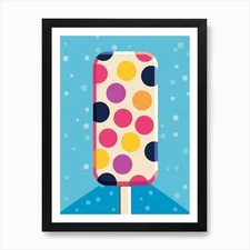 Pop Art Ice Pops Dots 2 Art Print Framed Wall Art Poster Canvas Print Picture