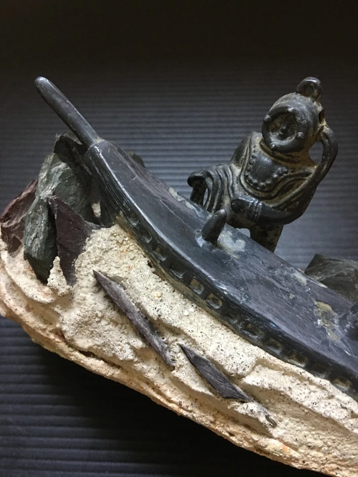 Escultura de naufragio de buzo hundido de colección perdida en el mar decoración náutica 7,5" L x 3,5" H Foto 2 de 4