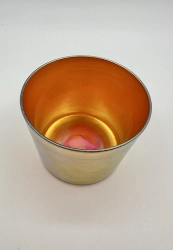 Steuben Gold Aurene Art Glass Cordial Glass Small Vase