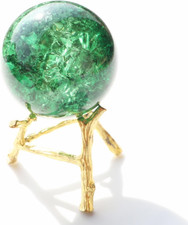 50Mm Crystal Ice Cracked Balls with Metal Branches Base Paperweight K9 Glass Dec