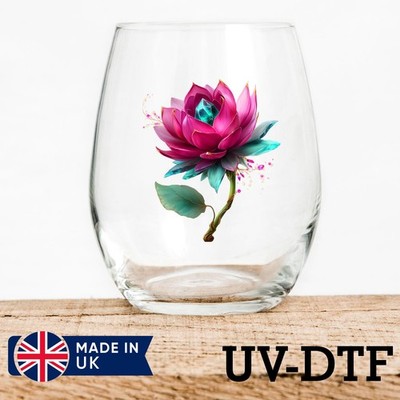 Ever-Blooming Crystal Rose 8 Stück UV DTF Aufkleber - Glas Laptop Becher Tasse zl772