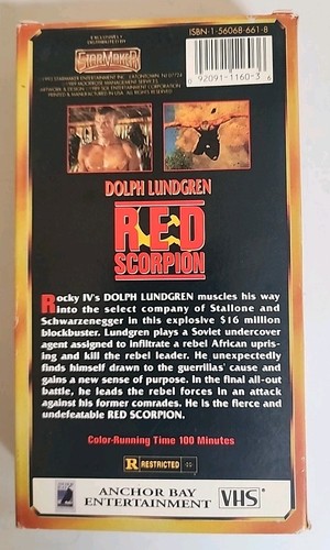 Red Scorpion (VHS, 1993) Dolph Lundgren Anchor Bay Entertainment - Picture 2 of 2