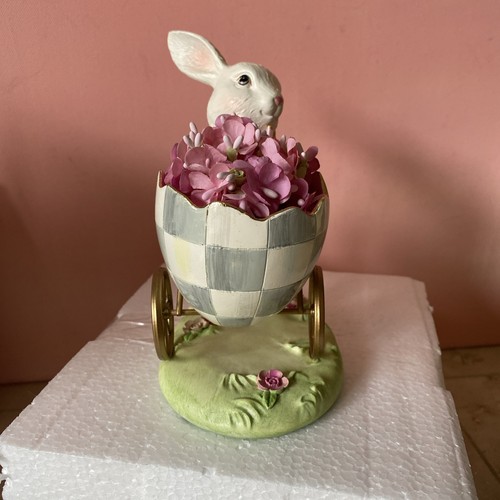 NEU Mackenzie Kinder Touch Of Pink Bunny Sterling Karo Eierwagen Frühlingsdekor. - Bild 15 von 16