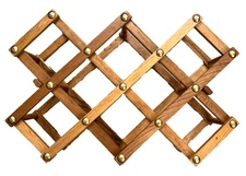 Solid Wood Wine Rack Countertop Storage 10 Bottle Stackable Accessories Wines