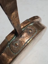 Old Rare 1700s Primitive Hand Made Wrought Antique 18th Dovetail Copper Pan Pot