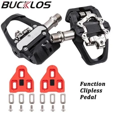 BUCKLOS Dual Function Bike CNC Pedal Compatible fit Look Delta/Shimano SPD Cleat
