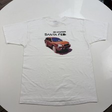 Vintage 2001 Hyundai Santa Fe Promotional T shirt Mens Size Large White