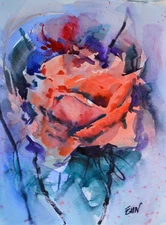 EUNETT – Original Abstract Red Rose Flower Painting | Hand-Signed | NYC Artist