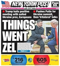THINGS WENT ZEL DONALD TRUMP ZELENSKY PEACE SUMMIT NY POST 8/19 2025