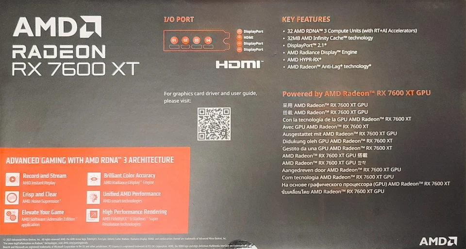 ACER Nitro Radeon RX 7600xt graphics, 16GB GDDR6 , 1x HDMI and 3x Display Ports - Image 3 of 3