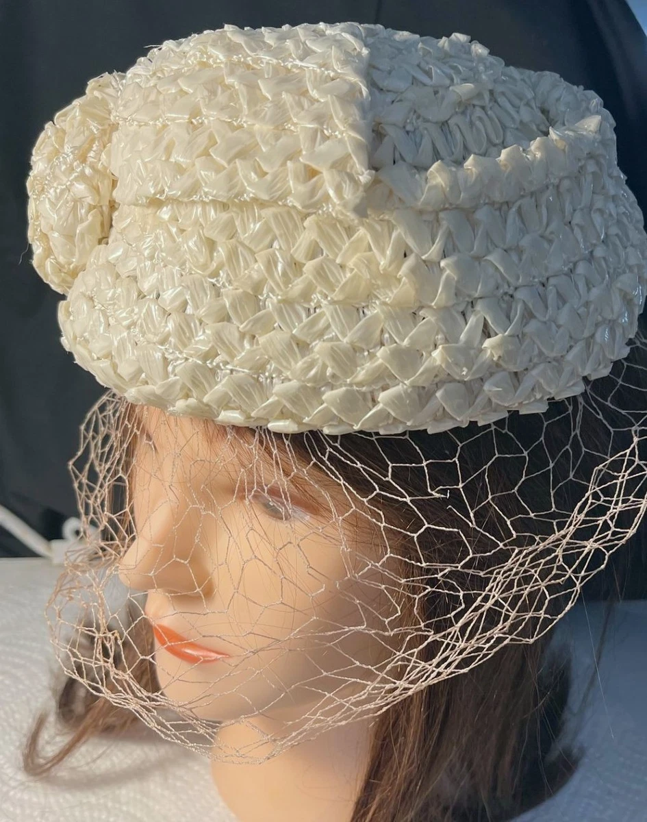 Cloche White Straw Vintage Hats for Women for sale | eBay display picture 2