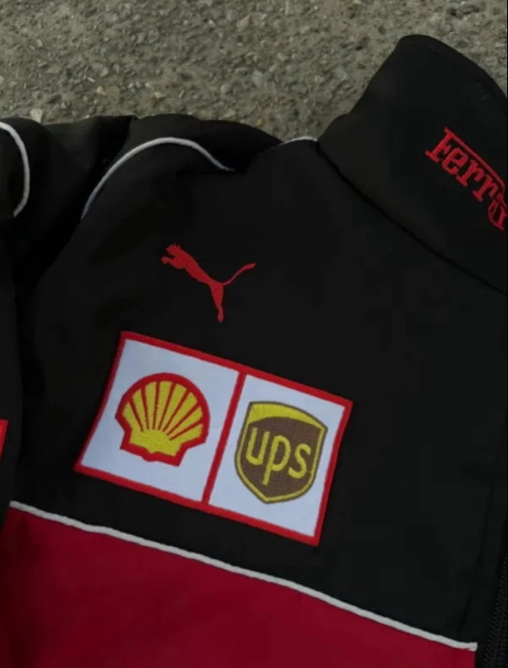 Vintage Ferrari Racing Jacket F1 Team Scuderia Embroidered Logo Mens  Red& White — 第 2/4 张图片