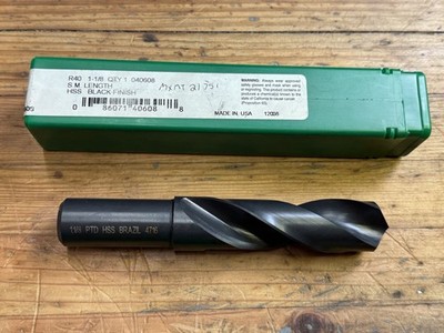 NEW Precision Twist Drill 1-1/8'' 118° Spiral Flute 040608 6-3/8'' OAL Straight