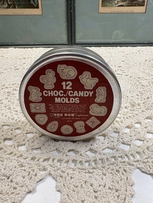 Fox Run Red Chocolate/Candy Molds 12 Piece Tin Set