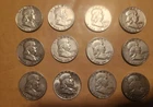 Lot of (12) Ben Franklin's 90% Silver Half dollars