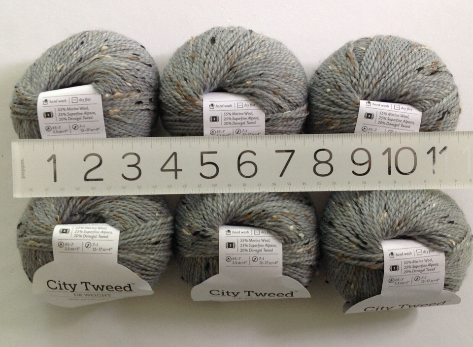 Knit Picks City Tweed DK Yarn Harbor Seal Grey Wool Alpaca Tweed Mix 6