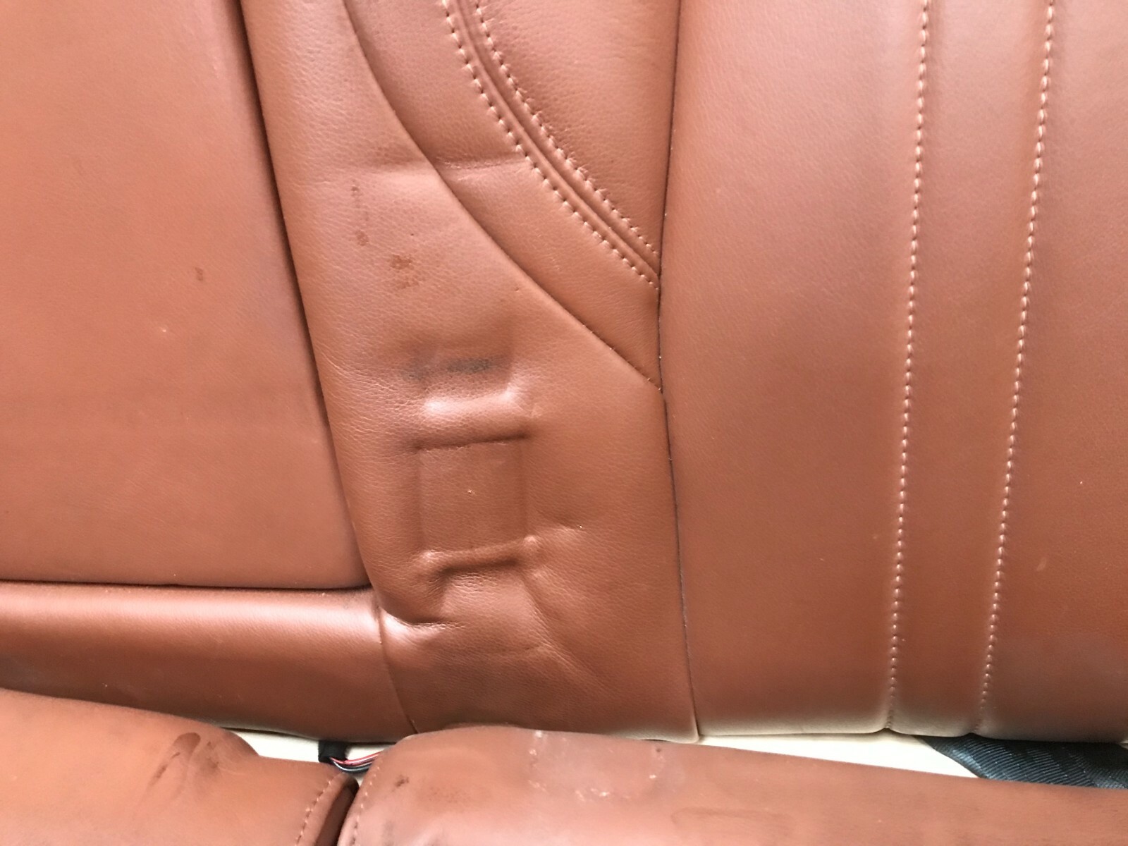 14-17 MASERATI GHIBLI SQ4 REAR BROWN LEATHER SEAT COMPLETE UPPER LOWER CUSHION