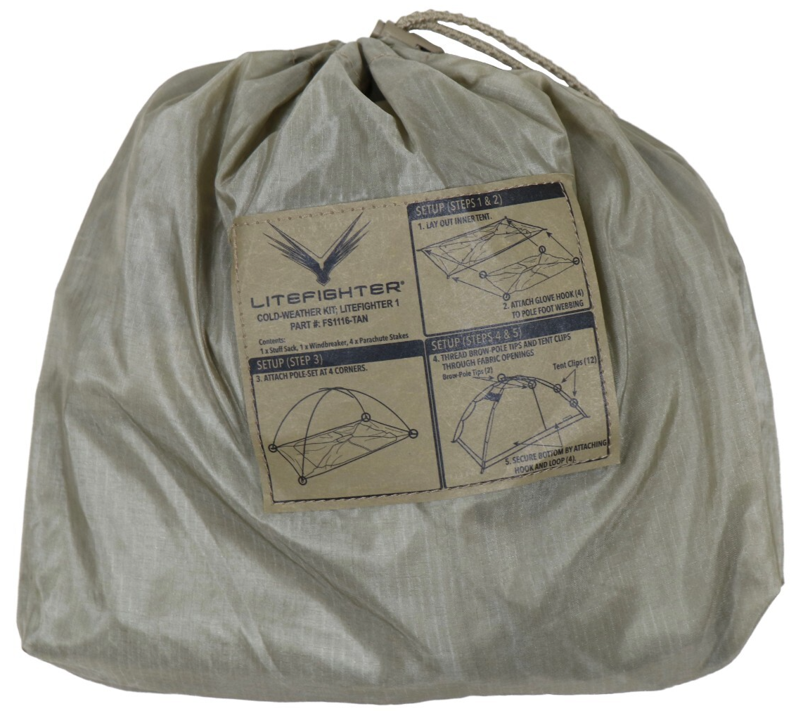 USGI LiteFighter Cold Weather Kit (For 1 man tent) Coyote W/ 4