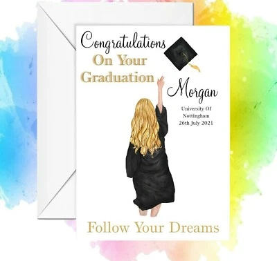 Personalised graduation card customize graduation card Girls