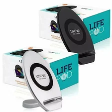 Lifepod Fast QI Wireless Charger Stand Pad Charging Dock Black or Silver