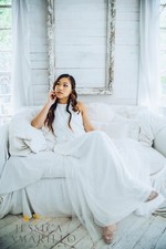 davids bridal wedding dress size 6 | Tulle Halter Top Aline Dress | Boho