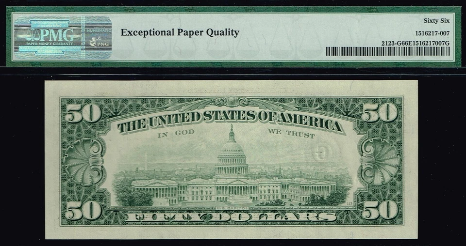 $50 1988 Chicago  FRN. Fr. 2123-G. QUALITY SPECIMEN. PMG 66 EPQ - Image 2 of 2