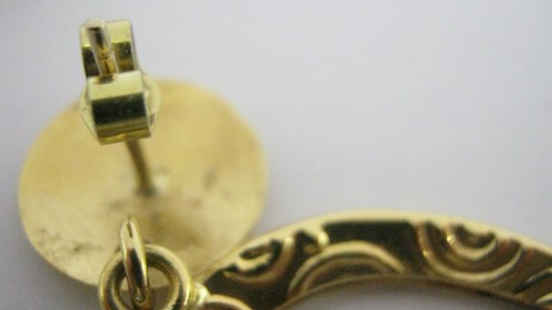 18ct Gold Dangling Pattern Earrings 6.8 Grms - Picture 13 of 15