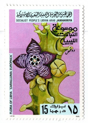 LIBYA 1979 FLOWERS SIX STAMPS SET MNH - Picture 3 of 7