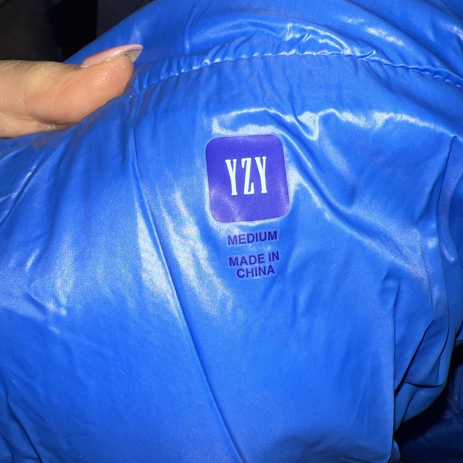 NEW YEEZY X GAP ROUND Cropped Jacket Blue Puffer Fall 2021 Kanye West Size M image 2