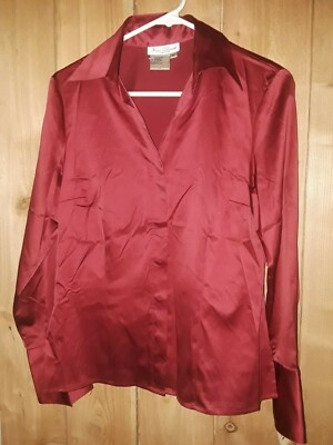 Fred David Stretch Womens Red Blouse Size M New w Tags