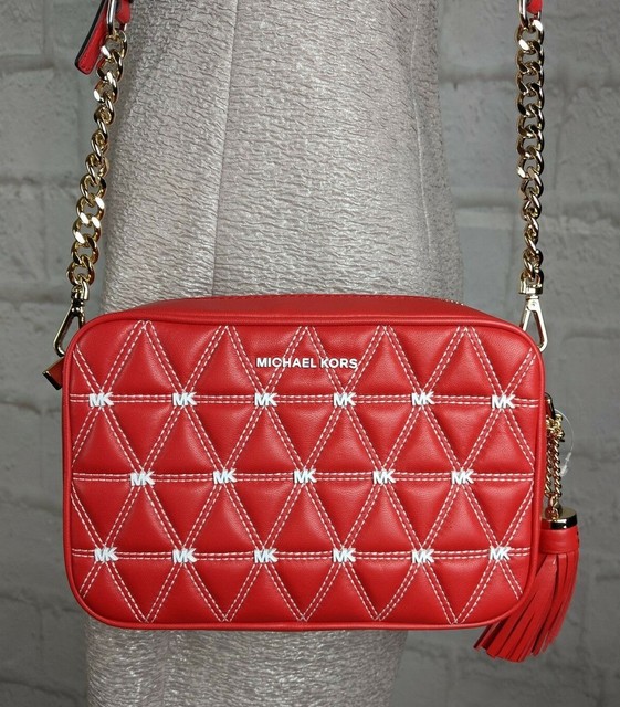 michael kors red crossbody bag
