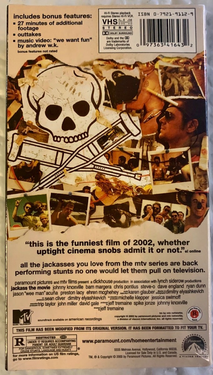 Jackass the Movie: Special Edition (VHS, 2003) Johnny Knoxville