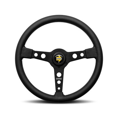 MOMO Prototyp Lenkrad - Top Qualität schwarzes Leder & schwarze Speichen - 370 mm